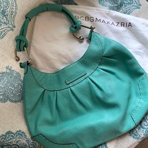 BCBG Max Azria Light Teal / Aqua Leather Handbag